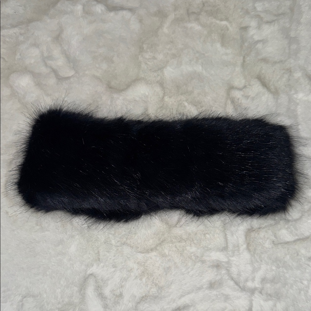 Navy Faux Fur Headband